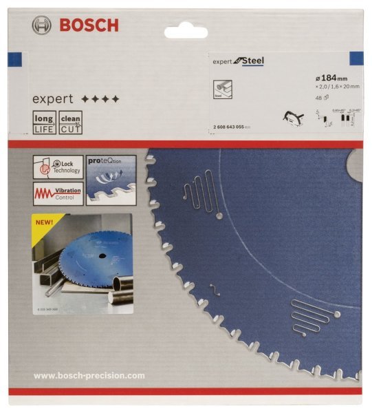 Bosch - Expert Serisi Metal için Daire Testere Bıçağı 184*20 mm 48 Diş 2608643055