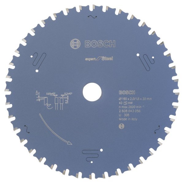 l için Daire Testere Bıçağı 190*20 mm 40 Diş 2608643056