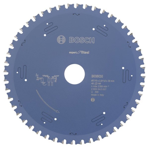 Bosch - Expert Serisi Metal için Daire Testere Bıçağı 210*30 mm 48 Diş 2608643057