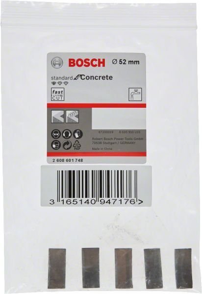 Bosch - Standard Seri Sulu Elmas Karot Ucu Segmanı 52mm 1 1 4'' 5'li 2608601748