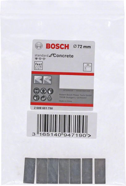 Bosch - Standard Seri Sulu Elmas Karot Ucu Segmanı 72mm 1 1 4'' 7'li 2608601750