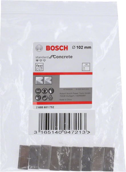 Bosch - Standard Seri Sulu Elmas Karot Ucu Segmanı 102mm 1 1 4'' 9'lu 2608601752