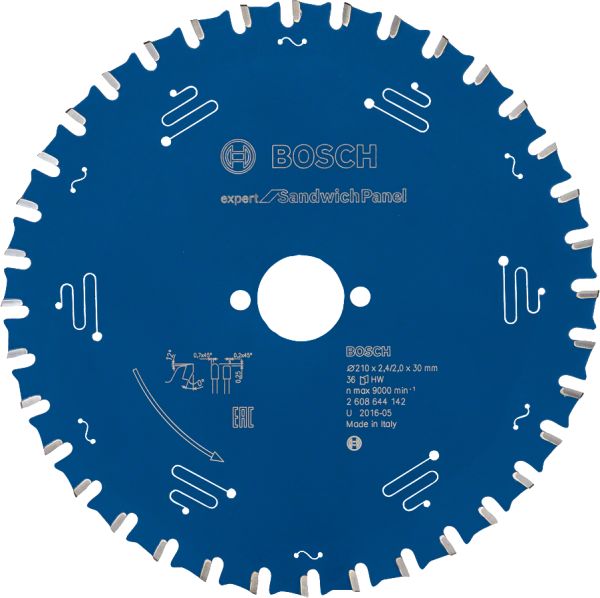 Bosch - Expert Serisi Çelik Levhalı Sandviç Panelleri için Daire Testere Bıçağı 210*30 mm 36 Diş 2608644142