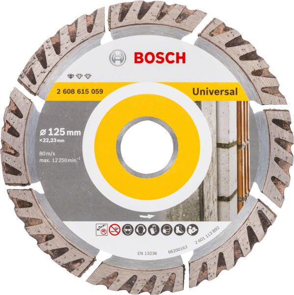 Bosch - Standard Seri Genel Yapı Malzemeleri İçin Elmas Kesme Diski 125 mm 10'lu  Paket 2608615060