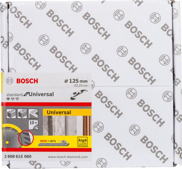 Bosch - Standard Seri Genel Yapı Malzemeleri İçin Elmas Kesme Diski 125 mm 10'lu  Paket 2608615060