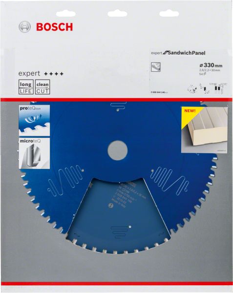 Bosch - Expert Serisi Çelik Levhalı Sandviç Panelleri için Daire Testere Bıçağı 330*30 mm 54 Diş 2608644146