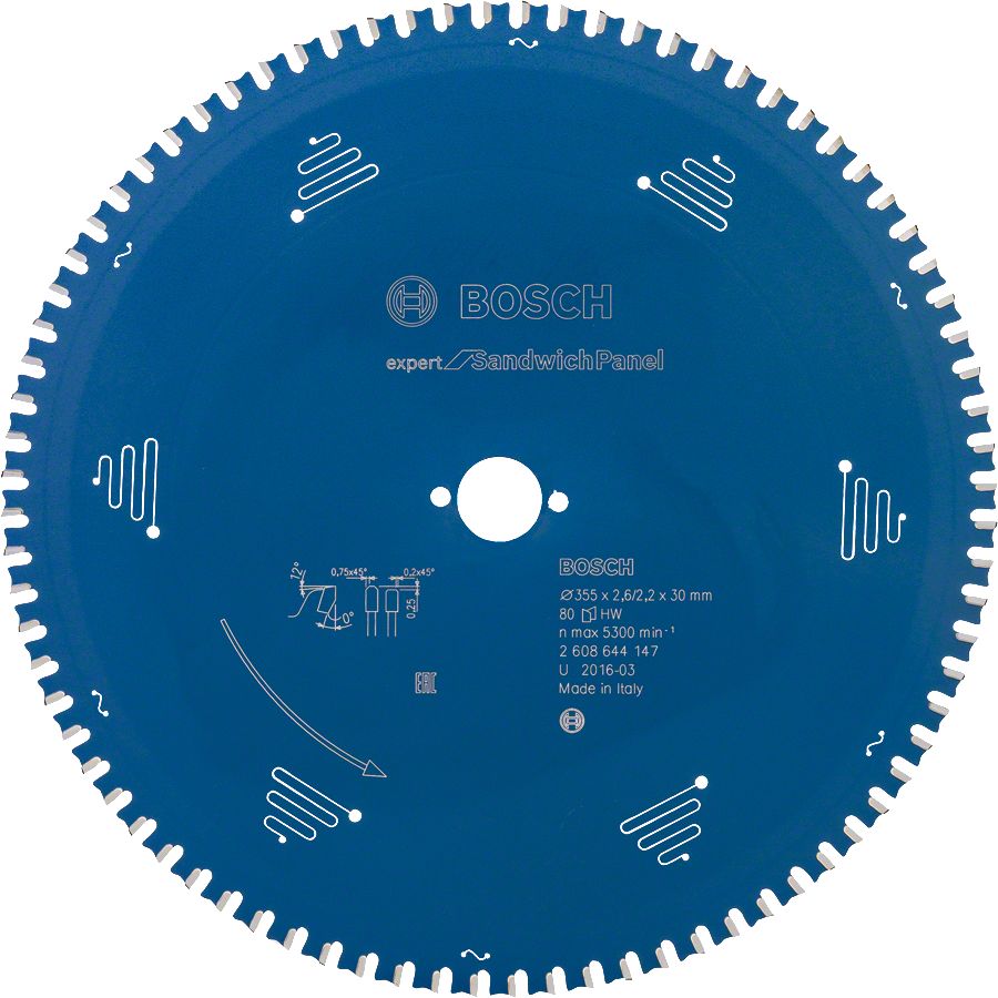 Bosch - Expert Serisi Çelik Levhalı Sandviç Panelleri için Daire Testere Bıçağı 355*30 mm 80 Diş 2608644147