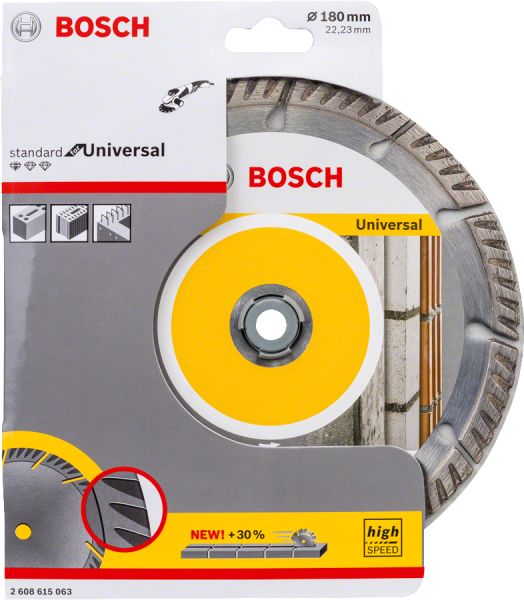 Bosch - Standard Seri Genel Yapı Malzemeleri İçin Elmas Kesme Diski 180 mm 2608615063