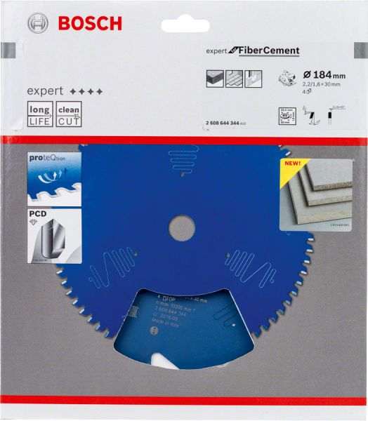 Bosch - Expert Serisi Lifli Çimento ve Alçıpan için Daire Testere Bıçağı 184*30 4 Diş 2608644344