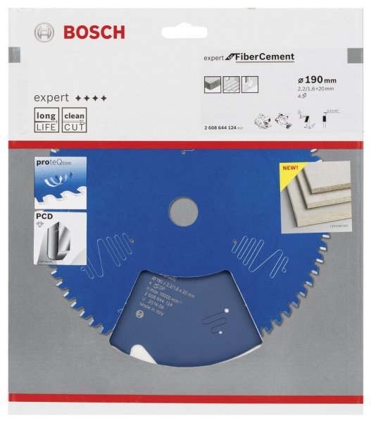 Bosch - Expert Serisi Lifli Çimento Ve Alçıpan için Daire Testere Bıçağı 190*20 mm 4 Diş 2608644124