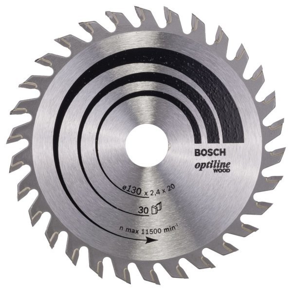Bosch - Optiline Serisi Ahşap için Daire Testere Bıçağı 130*20 16 mm 30 Diş 2608640583