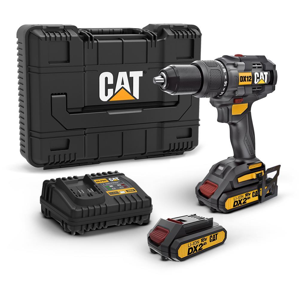 CAT DX12 18Volt/2.0Ah Li-ion Çift Akülü Kömürsüz Profesyonel Şarjlı Darbeli Matkap