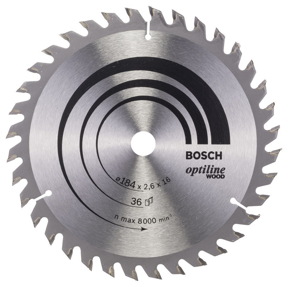 Bosch - Optiline Serisi Ahşap için Daire Testere Bıçağı 184*16 mm 36 Diş 2608640818