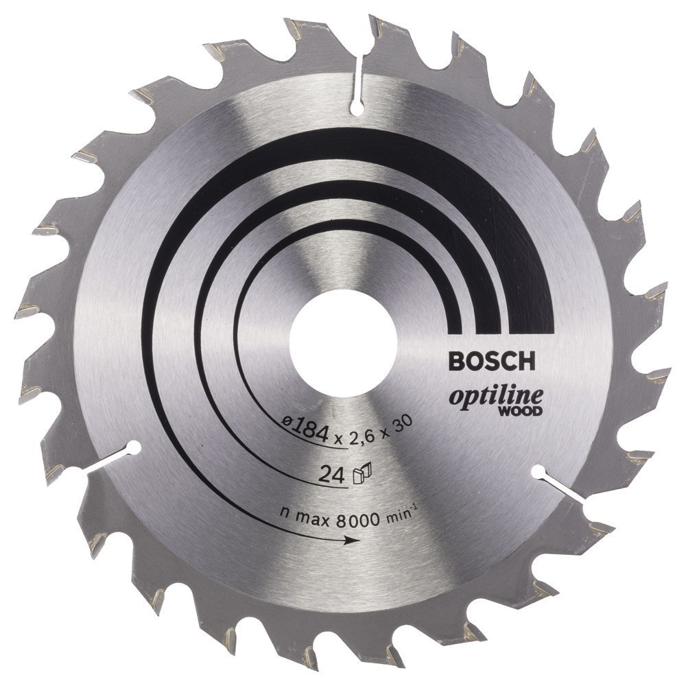 Bosch - Optiline Serisi Ahşap için Daire Testere Bıçağı 184*30 mm 24 Diş 2608640610