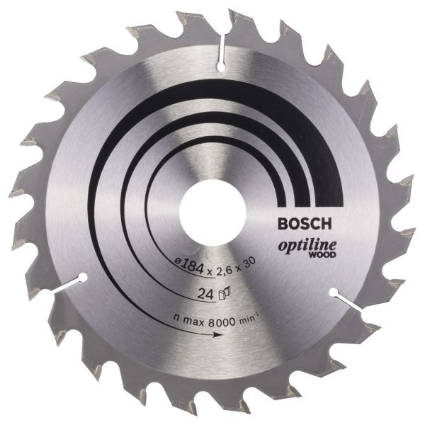 Bosch - Optiline Serisi Ahşap için Daire Testere Bıçağı 184*30 mm 24 Diş 2608640610