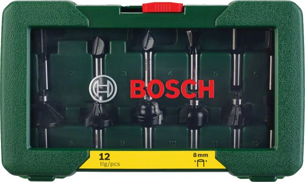 Bosch - 12 Parça Freze Seti 8 mm Şaftlı 2607019466