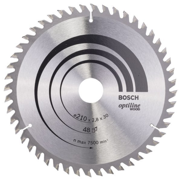 Bosch - Optiline Serisi Ahşap için Daire Testere Bıçağı 210*30 mm 48 Diş 2608640623