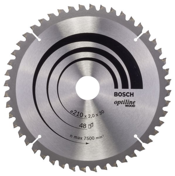 Bosch - Optiline Serisi Ahşap için Daire Testere Bıçağı 210*30 mm 48 Diş 2608640430