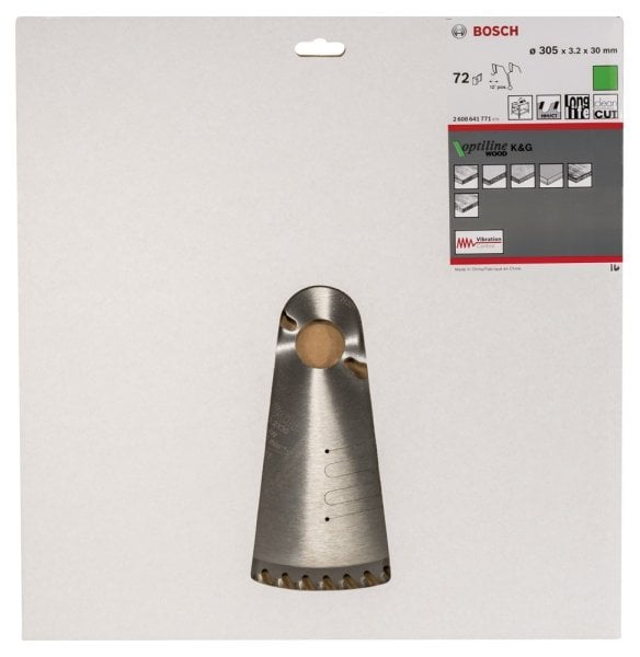 Bosch - Optiline Serisi Ahşap için Daire Testere Bıçağı 305*30 mm 72 Diş 2608641771