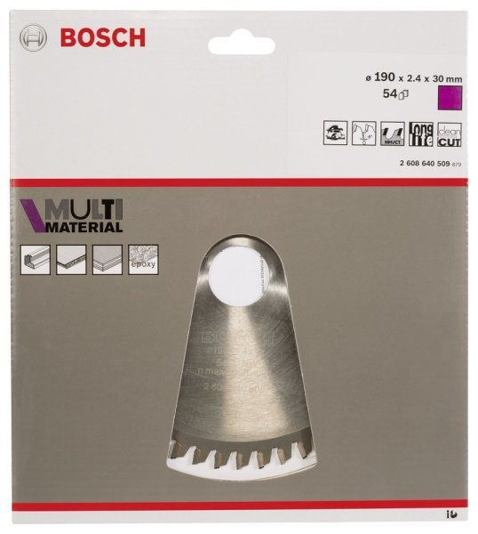 Bosch - Standard for Serisi Çoklu Malzeme için Daire Testere Bıçağı 190*30 mm 54 Diş 2608640509