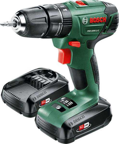 Bosch PSB 1800 LI-2 Çift Akülü Darbeli Delme Vidalama Makinesi (2 x 1.5Ah)