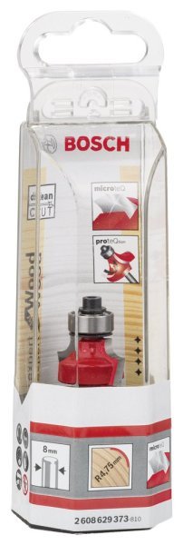 Bosch - Expert Serisi Ahşap İçin Çift Oluklu, Sert Metal Bilye Yataklı Yuvarlama Frezesi 8*4,75*55mm 2608629373