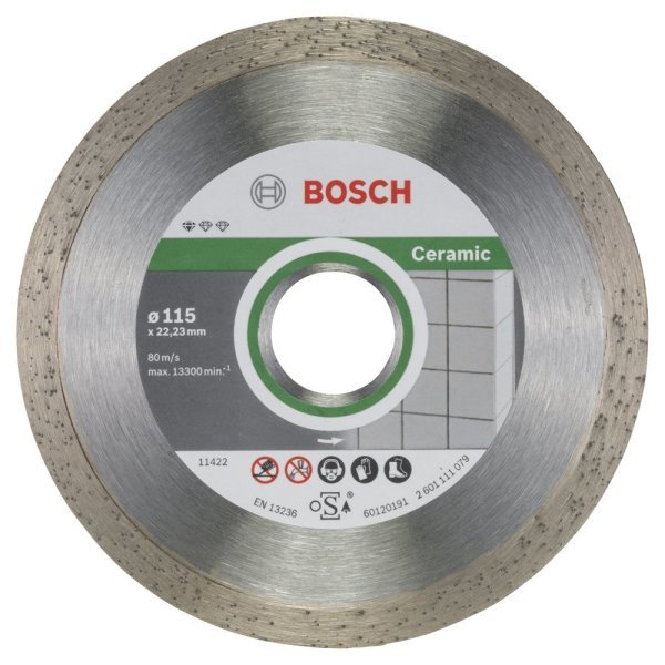 Bosch - Standard Seri Seramik İçin, 9+1 Elmas Kesme Diski Set 115 mm 2608603231