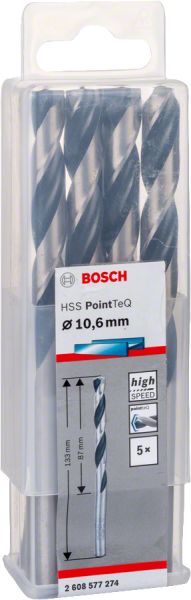 Bosch - HSS-PointeQ Metal Matkap Ucu 10,6 mm 5'li 2608577274