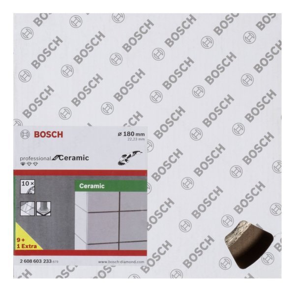 Bosch - Standard Seri Seramik İçin, 9+1 Elmas Kesme Diski Set 180 mm 2608603233
