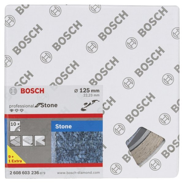Bosch - Standard Seri Taş İçin, 9+1 Elmas Kesme Diski Set 125mm 2608603236