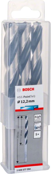 Bosch - HSS-PointeQ Metal Matkap Ucu 12,2 mm 5'li 2608577290