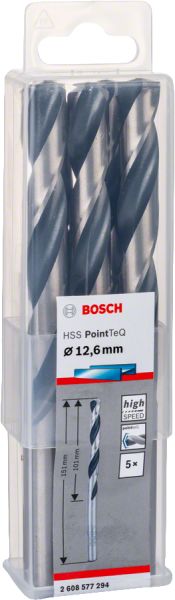 Bosch - HSS-PointeQ Metal Matkap Ucu 12,6 mm 5'li 2608577294