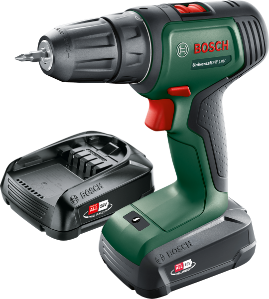 Bosch UniversalDrill 18 Çift Akülü Delme Vidalama Makinesi (2 x 1,5Ah)