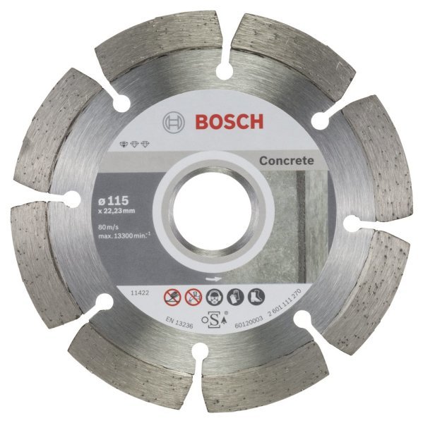 Bosch - Standard Seri Beton İçin, 9+1 Elmas Kesme Diski Set 115 mm 2608603239