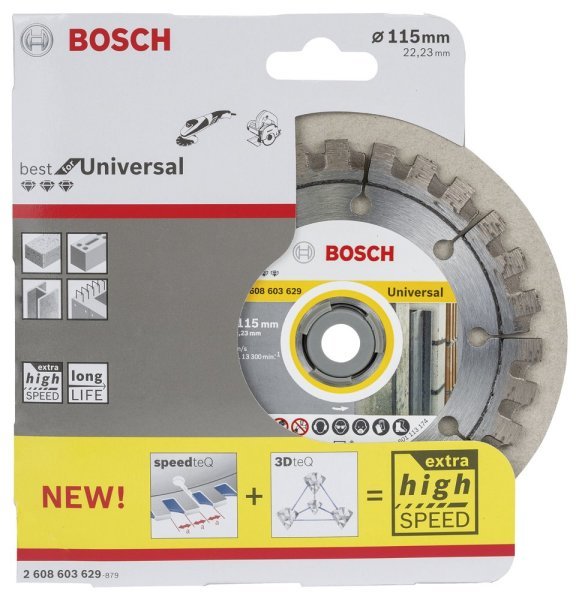 Bosch - Best Serisi Genel Yapı Malzemeleri ve Metal İçin Elmas Kesme Diski 115 mm 2608603629