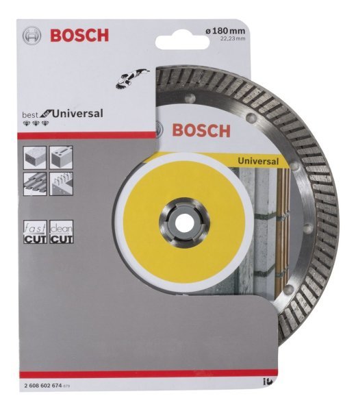 Bosch - Best Serisi Genel Yapı Malzemeleri İçin Turbo Segmanlı Elmas Kesme Diski 180 mm 2608602674