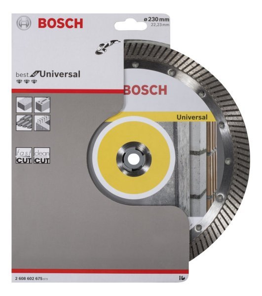 Bosch - Best Serisi Genel Yapı Malzemeleri İçin Turbo Segmanlı Elmas Kesme Diski 230 mm 2608602675