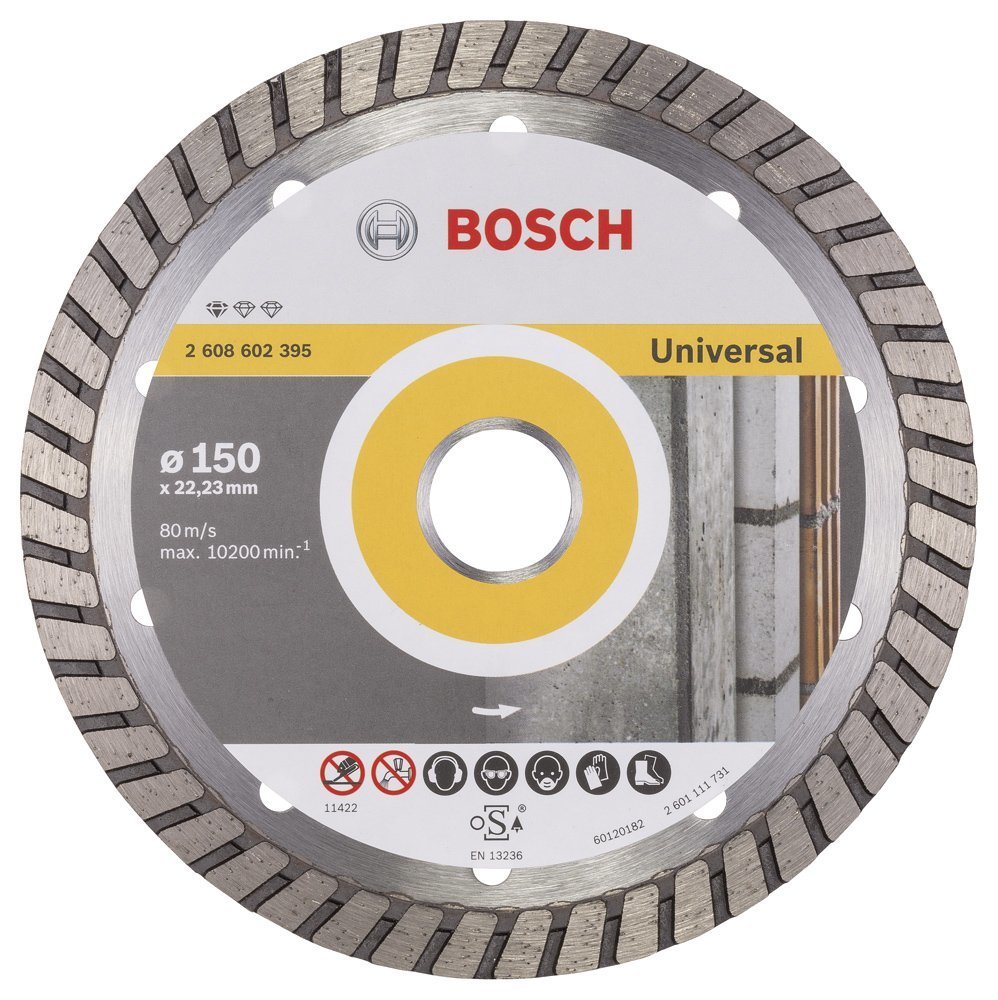 Bosch - Standard Seri Genel Yapı Malzemeleri İçin Turbo Segmanlı Elmas Kesme Diski 150 mm 2608602395
