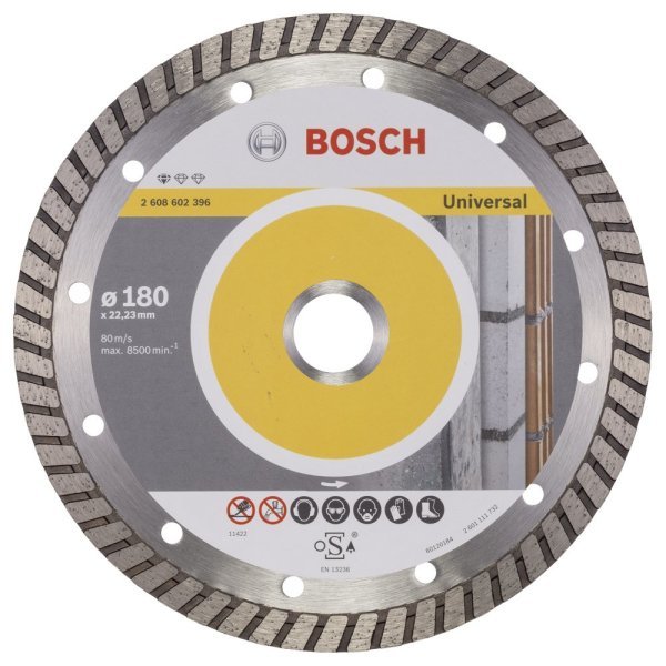 Bosch - Standard Seri Genel Yapı Malzemeleri İçin Turbo Segmanlı Elmas Kesme Diski 180 mm 2608602396