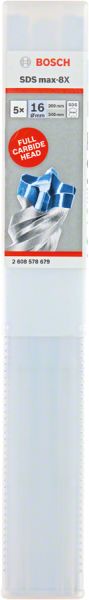Bosch - Max-8X Serisi Kırıcı Delici Ucu 16*340 mm 5'li 2608578679