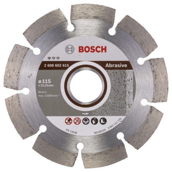Bosch - Standard Seri Aşındırıcı Malzemeler İçin Elmas Kesme Diski 115 mm 2608602615