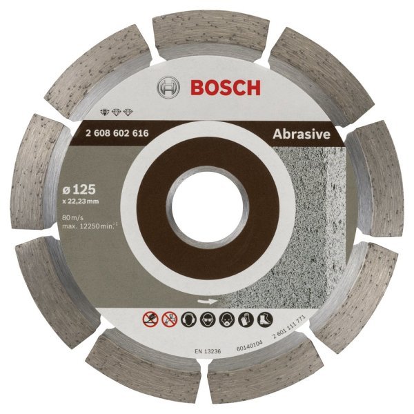 Bosch - Standard Seri Aşındırıcı Malzemeler İçin Elmas Kesme Diski 125 mm 2608602616