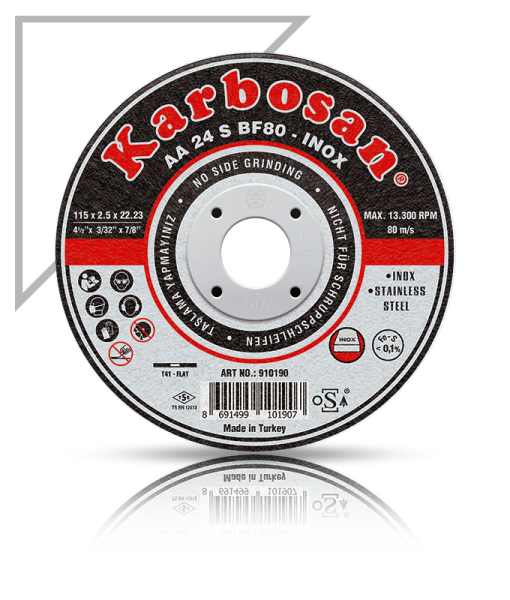 KARBOSAN/125x1.6x22.23/PASLANMAZ İNOX KESME TAŞI