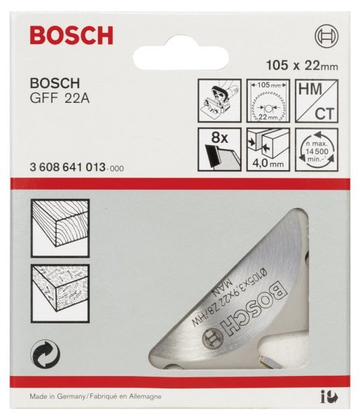 Bosch - GFF 22 A İçin Kesici Bıçak 105*4 mm 8 Diş 3608641013