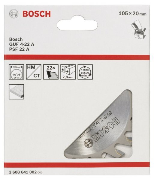 Bosch - GUF 4-22 A İçin Kesici Bıçak 20*2,8 mm 22 Diş 3608641002