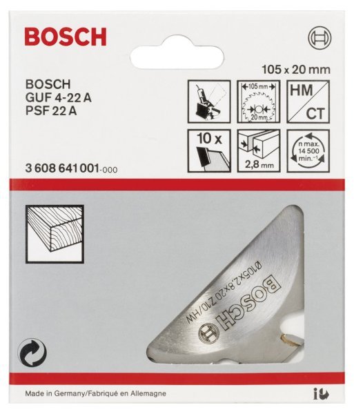 Bosch - GUF 4-22 A İçin Kesici Bıçak 20*2,8 mm 10 Diş 3608641001