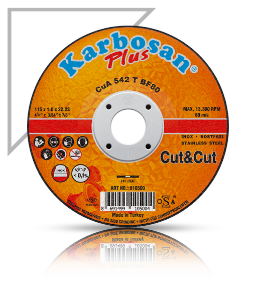 KARBOSAN/125x1.6x22.23/Cut & Cut Plus İnce Kesme Diskleri