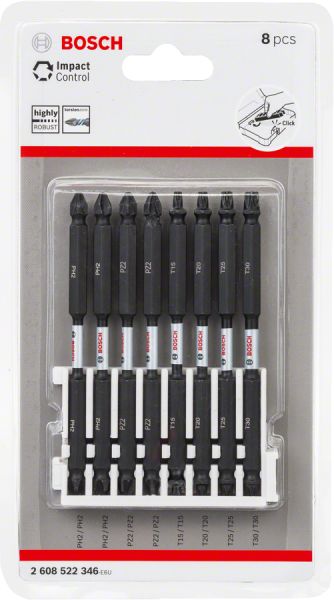 Bosch - Impact Control Serisi Çift Taraflı Vidalama Ucu 8'li Set *110mm 2608522346