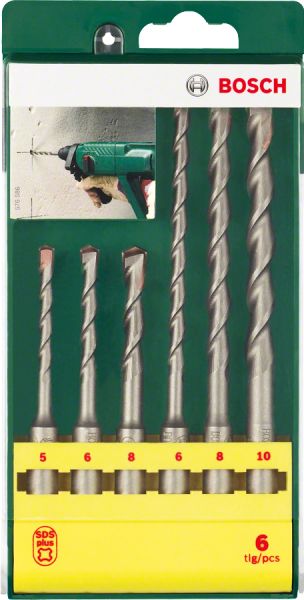 Bosch - SDS-Plus Kırıcı Delici Matkap Ucu Seti 6 Parça (5 6 8x110mm 6 8 10x160mm) 2607019447