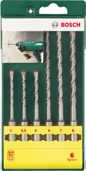 Bosch - SDS-Plus Kırıcı Delici Matkap Ucu Seti 6 Parça (5 5,5 6x110mm 6 7 8x160mm) 2607019448
